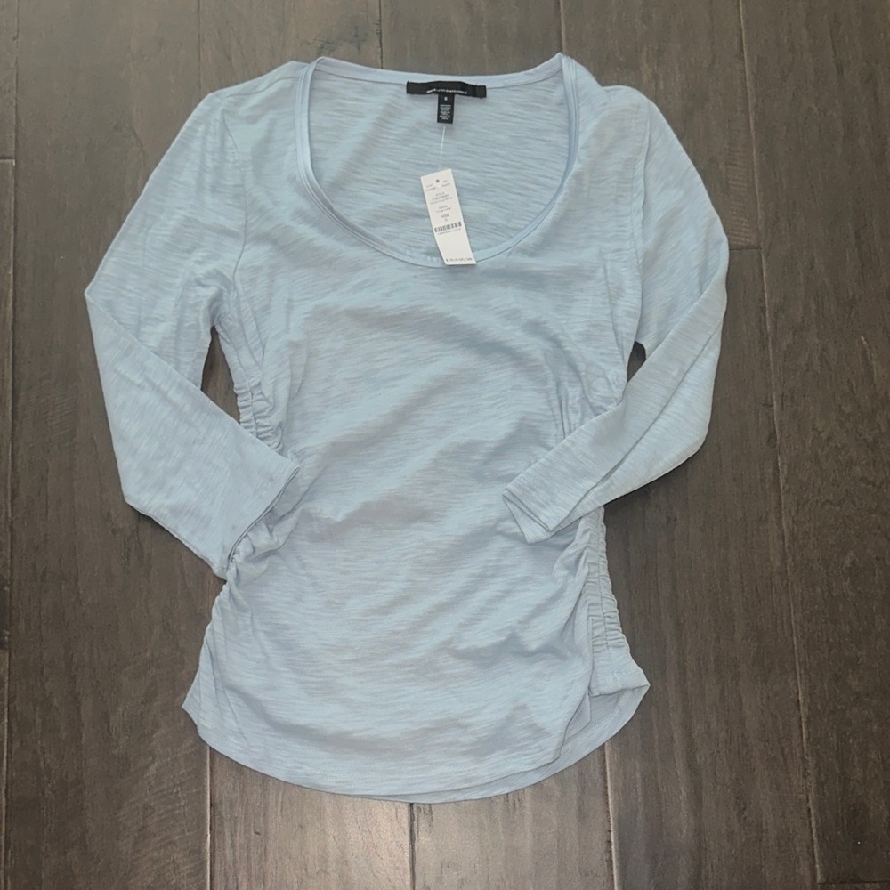 NWT White House Black Market Light Blue Long Sleeve Top